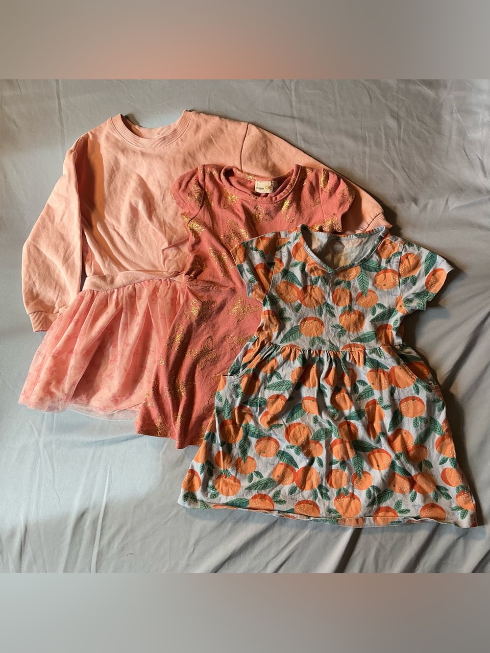 wonder nation Peach, Coral & Orange Cotton Dress Bundle